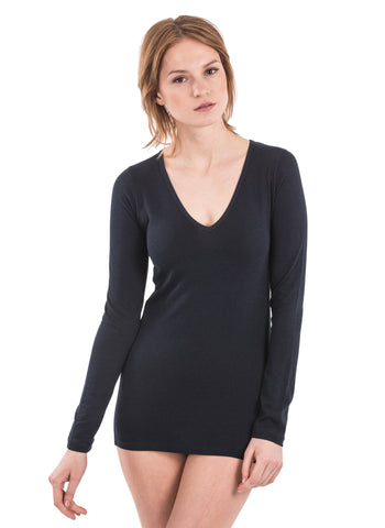 100% Bamboo Women's Long Sleeve V-Neck