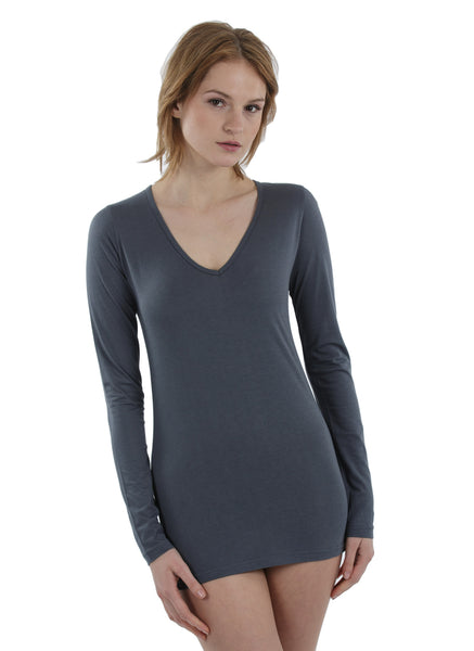 70% Bamboo Women's Long Sleeve V-Neck