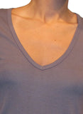 Women's Grey Longsleeve V-Neck 100% Bamboo