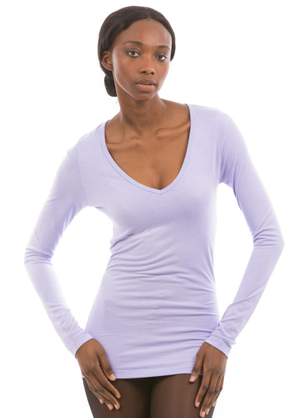 100% Bamboo Women's Long Sleeve V-Neck