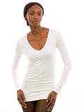 100% Bamboo Women's Long Sleeve V-Neck