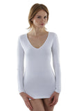 100% Bamboo Women's Long Sleeve V-Neck