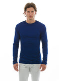 blue sapphire or cobalt 100% bamboo shirt for men crew neck