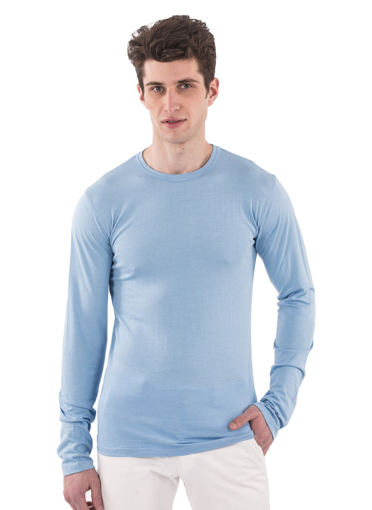 70% bamboo  30% organic cotton long sleeve longsleeve mens shirt crew neck