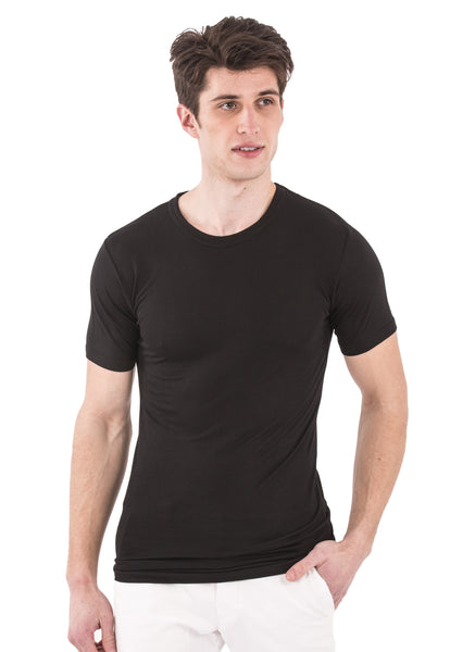 BLACK 100% Bamboo crew Neck for Men 