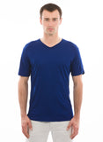 mens bamboo short sleeve v-neck tshirt cobalt blue sapphire